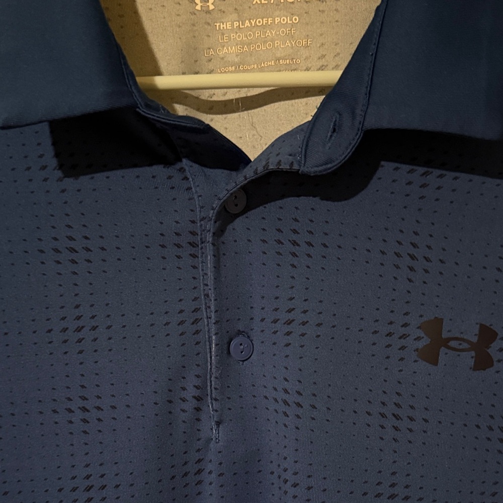 Under Armour Men's Royal Blue Polo Patterned Shirt - Picture 4 of 6